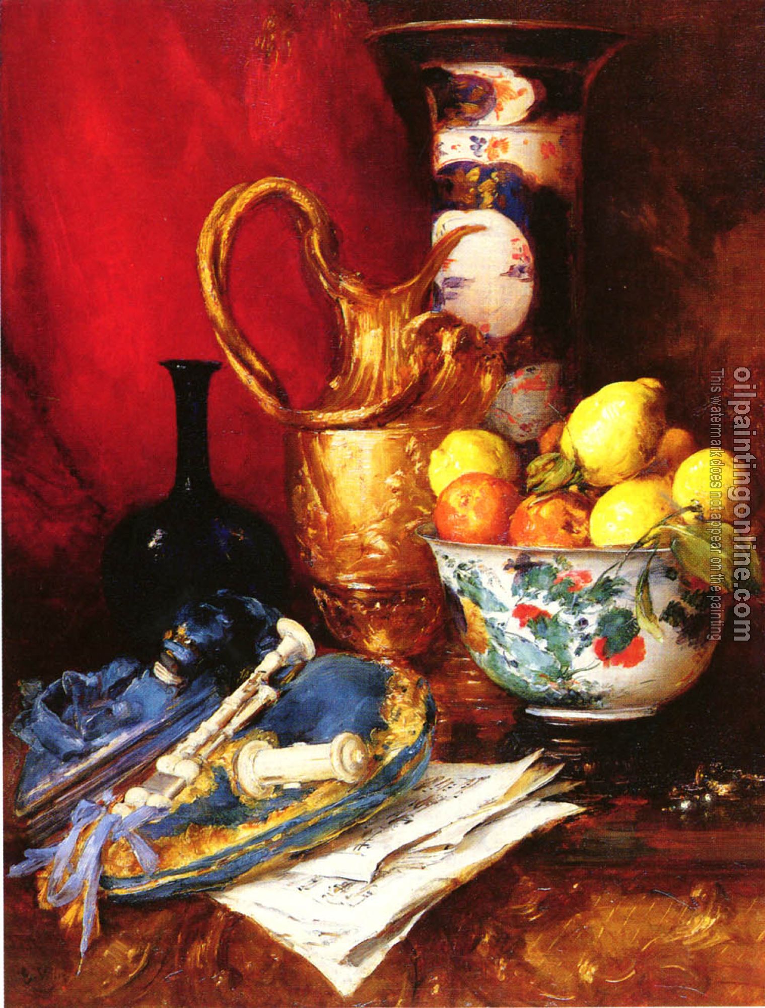 Vollon, Antoine - A Still Life with a Bowl of Fruit
